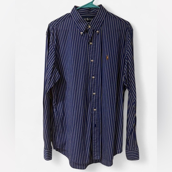 Ralph Lauren Other - Ralph Lauren Blue Striped Button Down Shirt Size L | Mens | Vintage